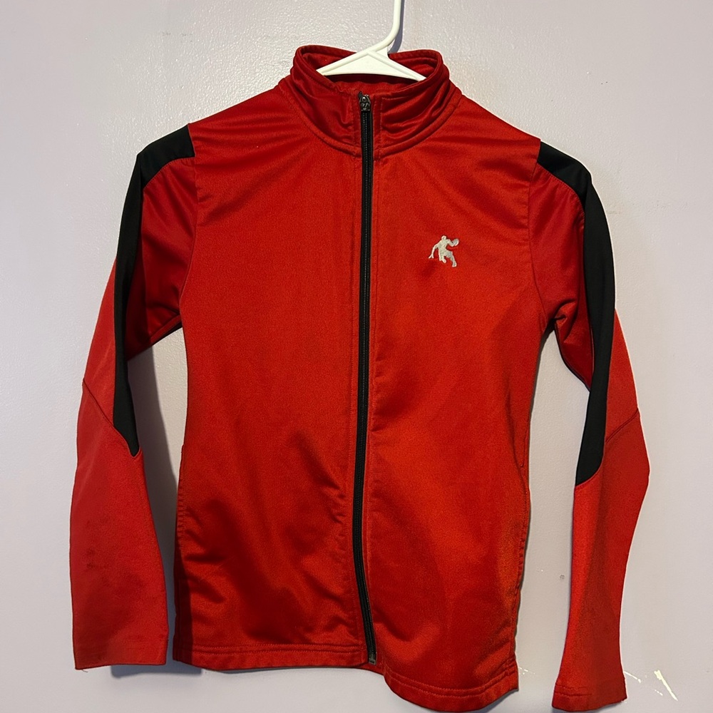 AND1 Boys Basketball Track Jacket - Red/Black - Missing Zipper Pull